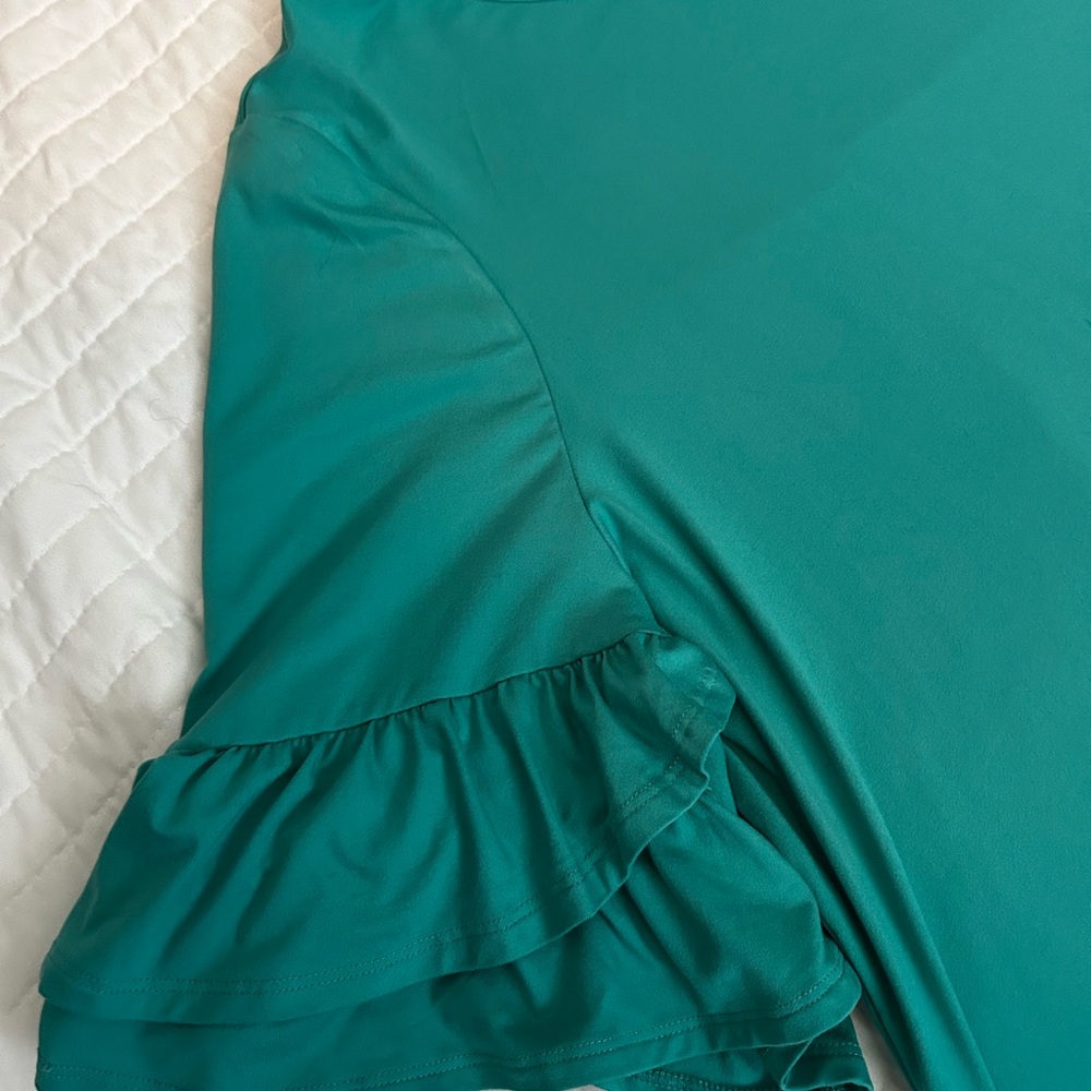 Teal Ruffle Sleeve Dress